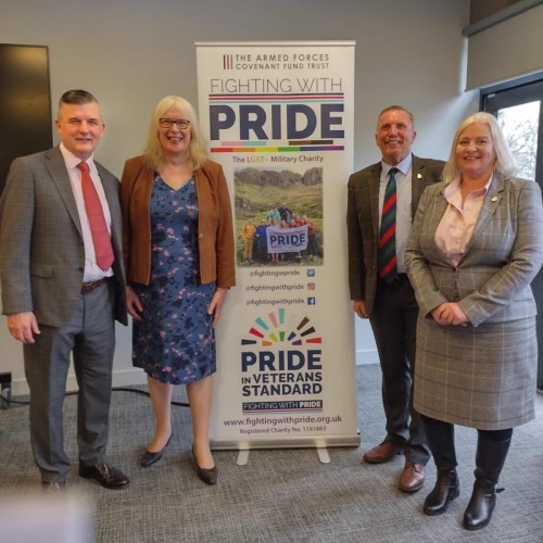 Scottish Veterans Commissioner Susie Hamilton at an event to launch the Pride in Veterans Standard