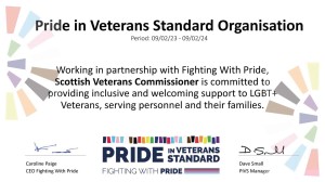 Pride in Veterans Standard achievement certificate