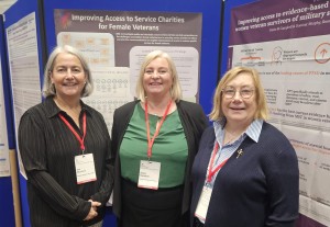 Scottish Veterans Commissioner Susie Hamilton at the OVA Conference in York meeting Robert Gordon University Researchers 