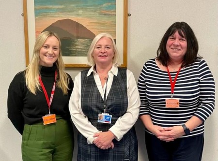 Susie with Laura Falconer and Carly Elliott of Forces Children Scotland