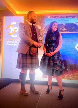 Hannah McFarlane winning the Young Business of the Year award